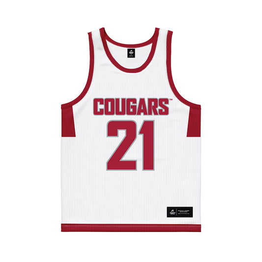 WSU - NCAA Men's Basketball : Ace Glass - White Basketball Jersey-0