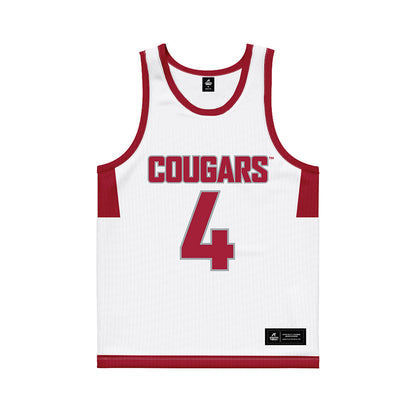 WSU - NCAA Men's Basketball : Brunel Madzou - White Basketball Jersey-0