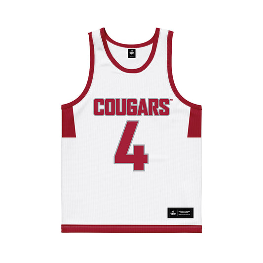 WSU - NCAA Men's Basketball : Brunel Madzou - White Basketball Jersey-0
