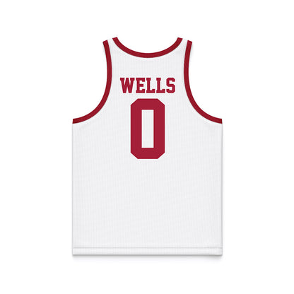 WSU - NCAA Men's Basketball : Jaylen Wells - White Basketball Jersey