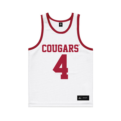 WSU - NCAA Men's Basketball : Brunel Madzou - White Basketball Jersey-0