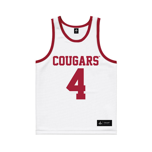 WSU - NCAA Men's Basketball : Brunel Madzou - White Basketball Jersey-0