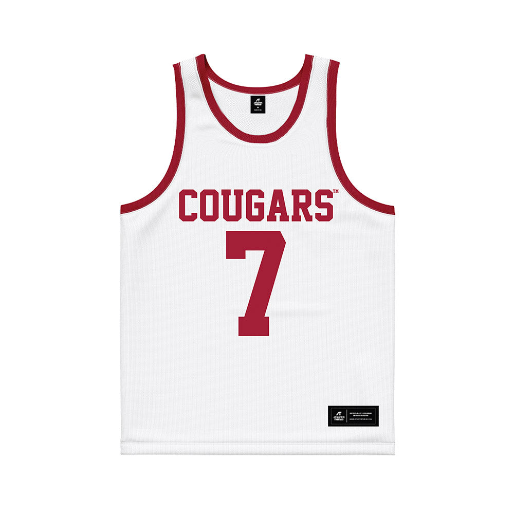 WSU - NCAA Men's Basketball : Dieume Blakely - White Basketball Jersey-0