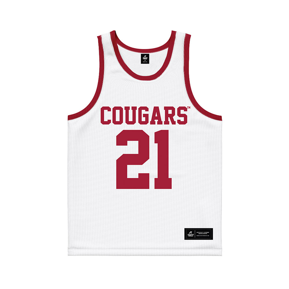 WSU - NCAA Men's Basketball : Ace Glass - White Basketball Jersey-0