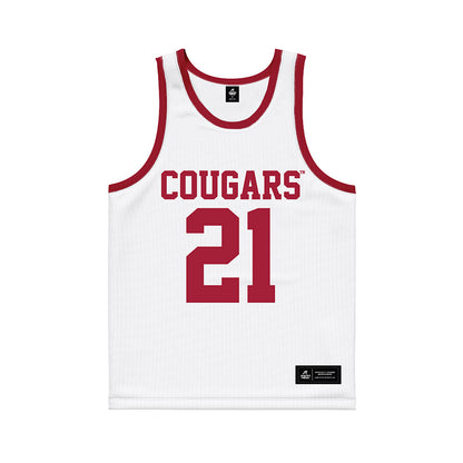 WSU - NCAA Men's Basketball : Ace Glass - White Basketball Jersey-0