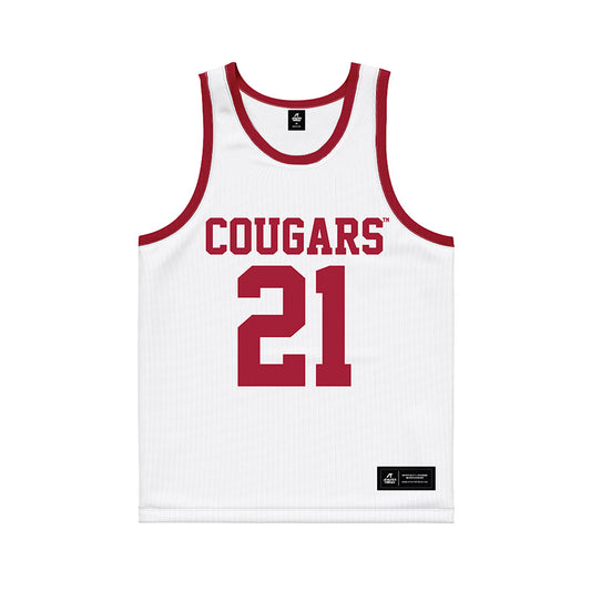 WSU - NCAA Men's Basketball : Ace Glass - White Basketball Jersey-0