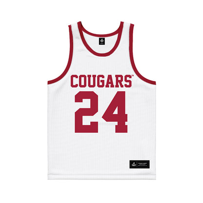 WSU - NCAA Men's Basketball : Dominik Robinson - White Basketball Jersey-0