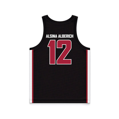 WSU - NCAA Women's Basketball : Marta Alsina Alberich - Black Basketball Jersey-1