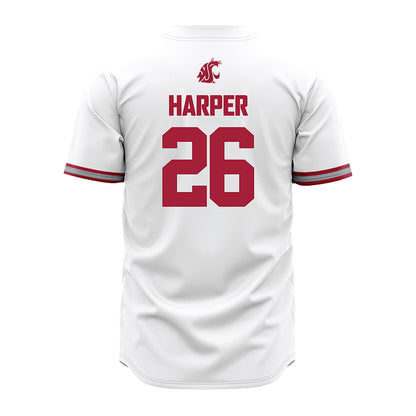 WSU - NCAA Baseball : Owen Harper - White Jersey-1