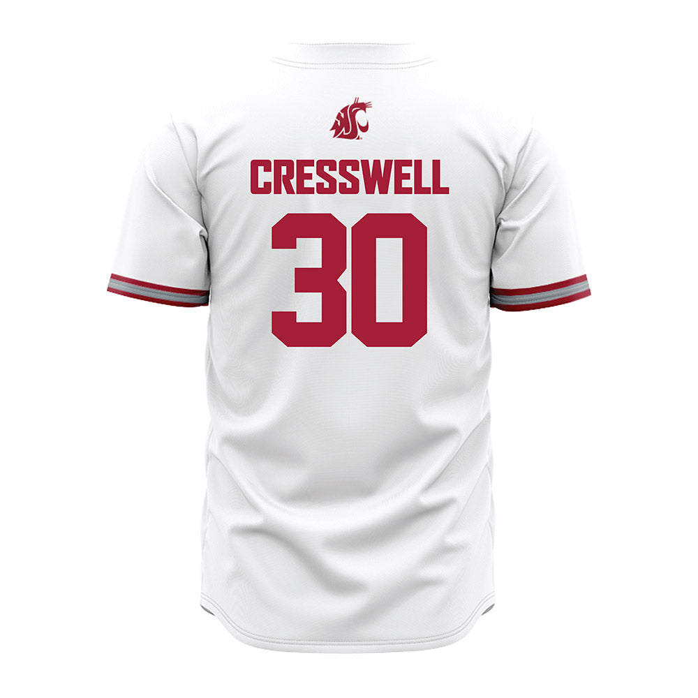 WSU - NCAA Baseball : Willis Cresswell - White Jersey-1