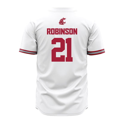 WSU - NCAA Baseball : Dustin Robinson - White Jersey-1