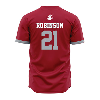 WSU - NCAA Baseball : Dustin Robinson - Red Jersey-1