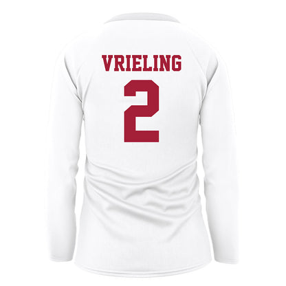 WSU - NCAA Women's Volleyball : Taryn Vrieling - White Volleyball Jersey-1