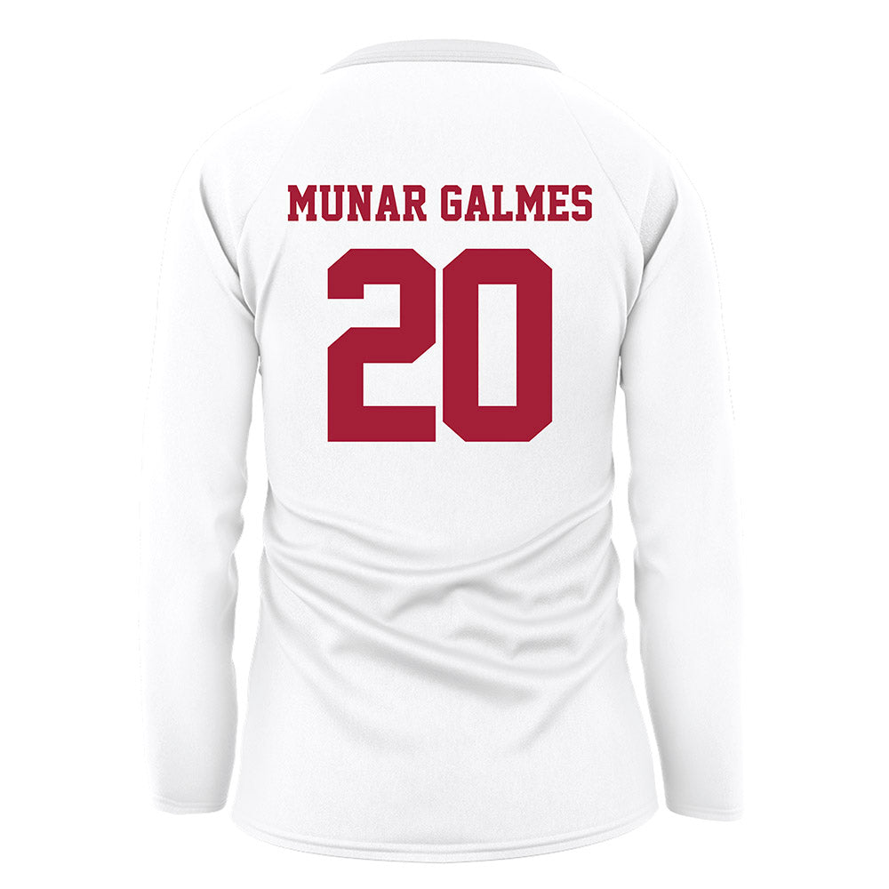 WSU - NCAA Women's Volleyball : Tinons Munar Galmes - White Volleyball Jersey-1