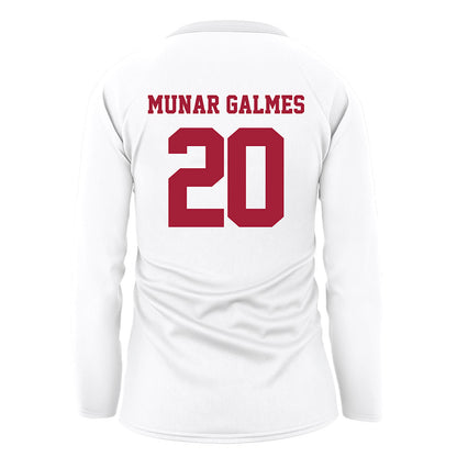 WSU - NCAA Women's Volleyball : Tinons Munar Galmes - White Volleyball Jersey-1