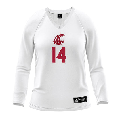 WSU - NCAA Women's Volleyball : Kate Hayhurst - White Volleyball Jersey-0