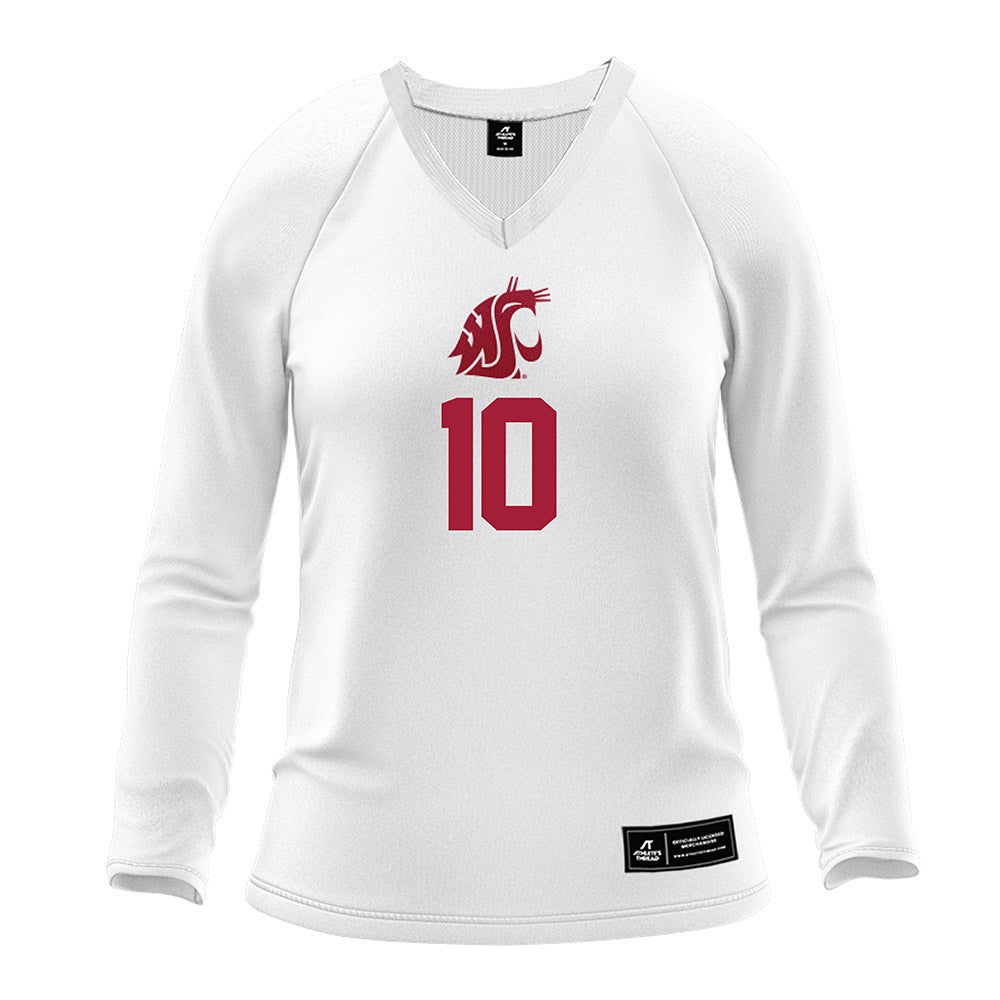 WSU - NCAA Women's Volleyball : Jackie Carle - White Volleyball Jersey-0
