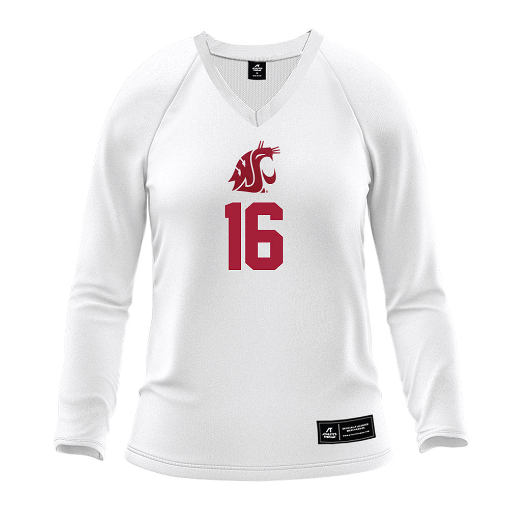 WSU - NCAA Women's Volleyball : Lucie Blazkova - White Volleyball Jersey-0