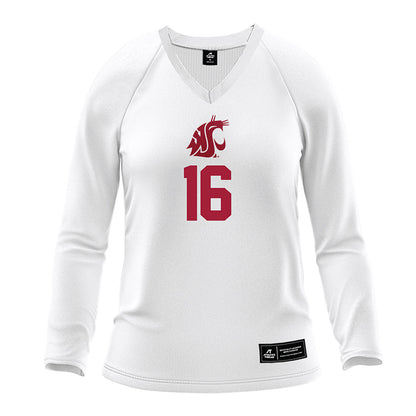 WSU - NCAA Women's Volleyball : Lucie Blazkova - White Volleyball Jersey-0