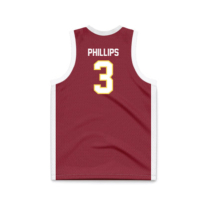 NSU - NCAA Men's Basketball : Brendan Phillips - Maroon Basketball Jersey-1