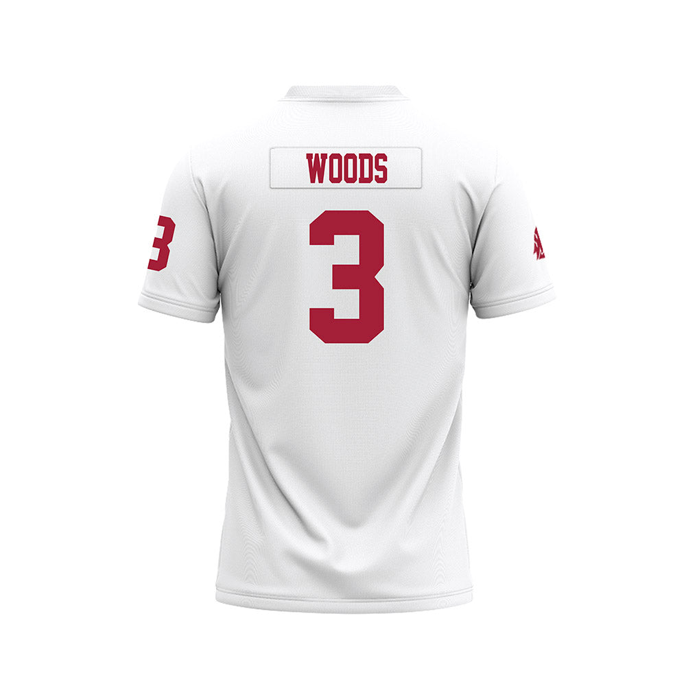 WSU - NCAA Football : Maxwell Woods - White Football Jersey-1