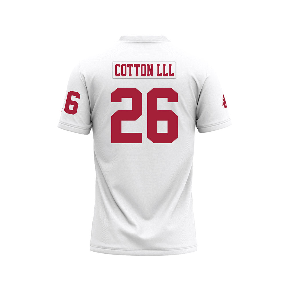 WSU - NCAA Football : Tyrone Cotton lll - White Football Jersey-1