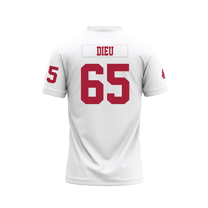 WSU - NCAA Football : Brock Dieu - White Football Jersey-1