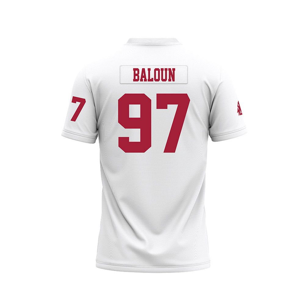 WSU - NCAA Football : Max Baloun - White Football Jersey-1