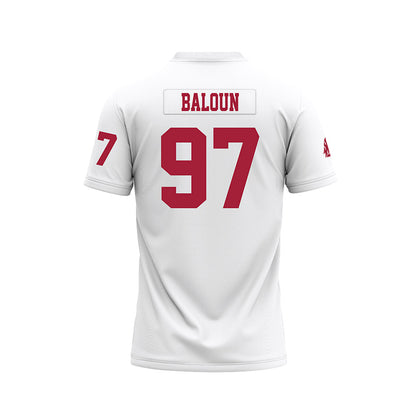 WSU - NCAA Football : Max Baloun - White Football Jersey-1