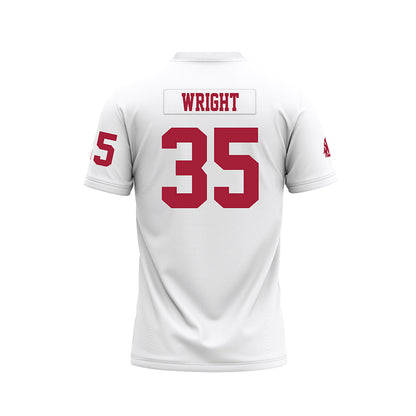 WSU - NCAA Football : Erimus Wright - White Football Jersey-1