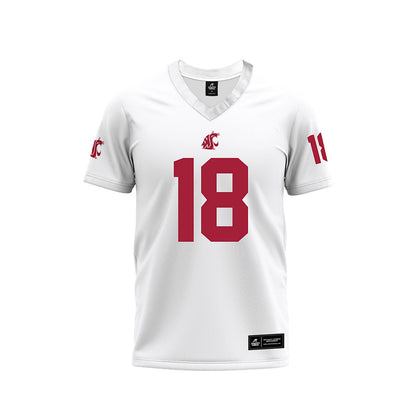 WSU - NCAA Football : David Kuku - White Football Jersey-0