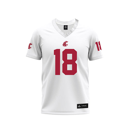 WSU - NCAA Football : David Kuku - White Football Jersey-0