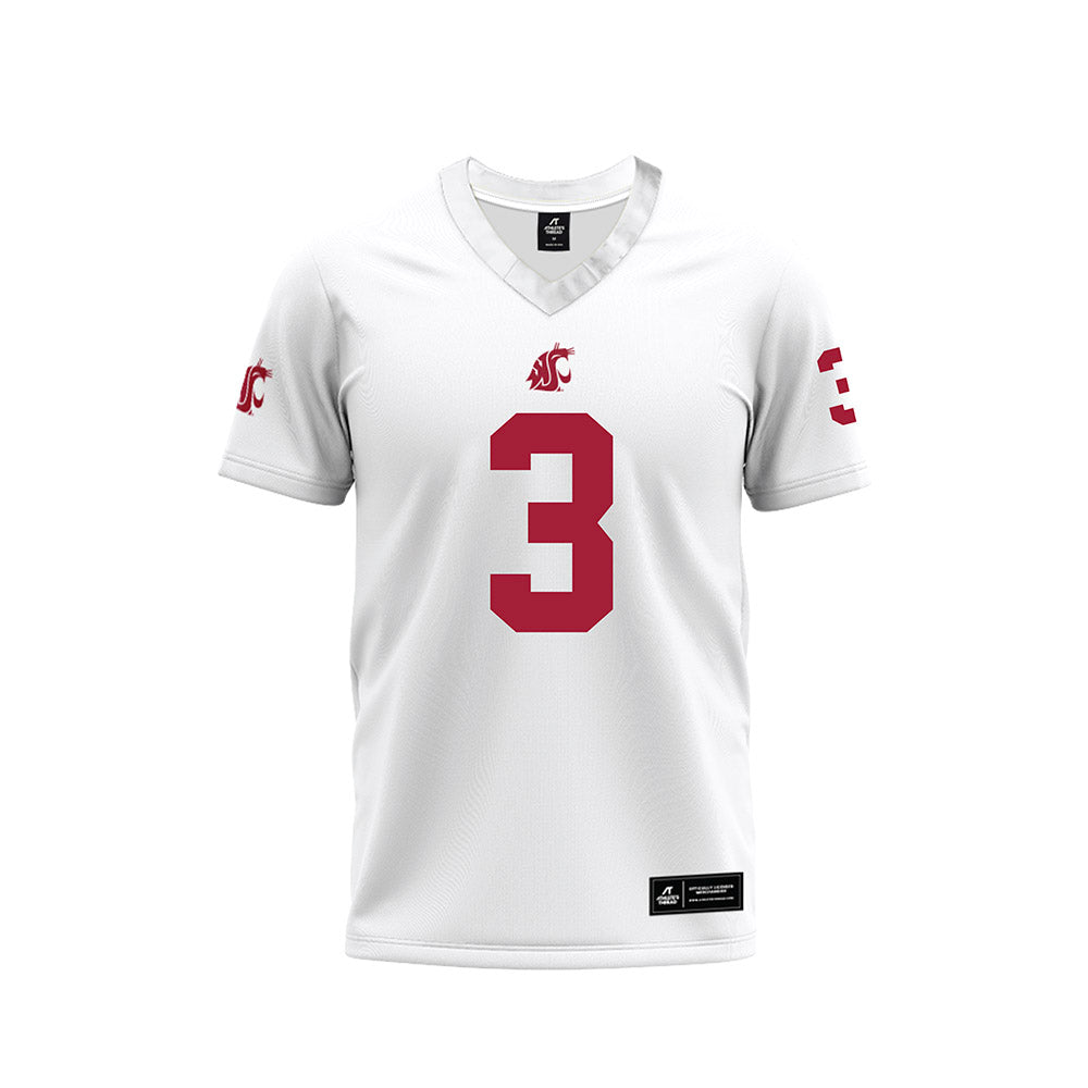 WSU - NCAA Football : Maxwell Woods - White Football Jersey-0