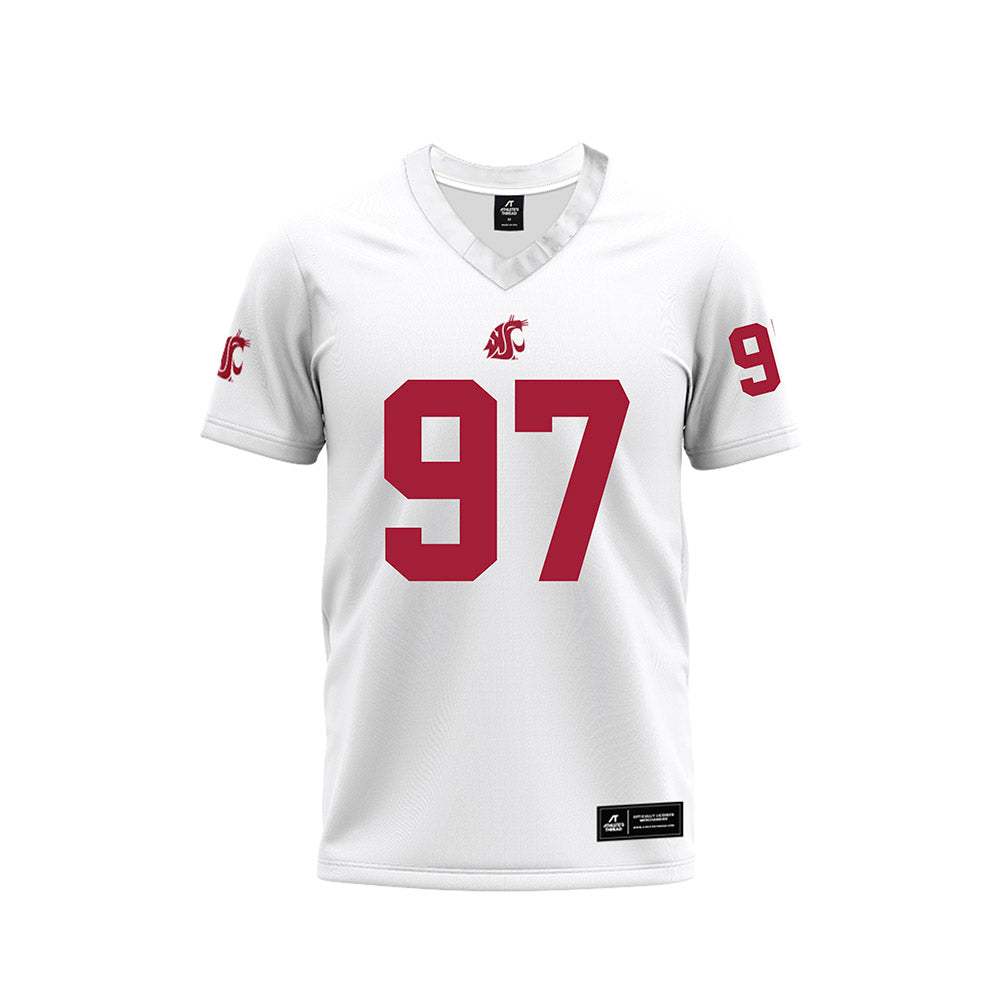 WSU - NCAA Football : Max Baloun - White Football Jersey-0