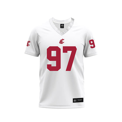 WSU - NCAA Football : Max Baloun - White Football Jersey-0