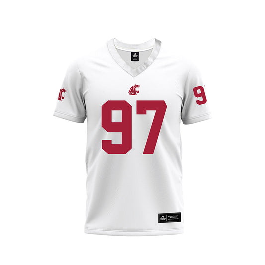 WSU - NCAA Football : Max Baloun - White Football Jersey-0