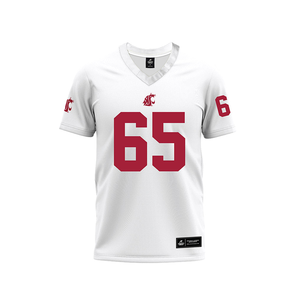 WSU - NCAA Football : Brock Dieu - White Football Jersey-0