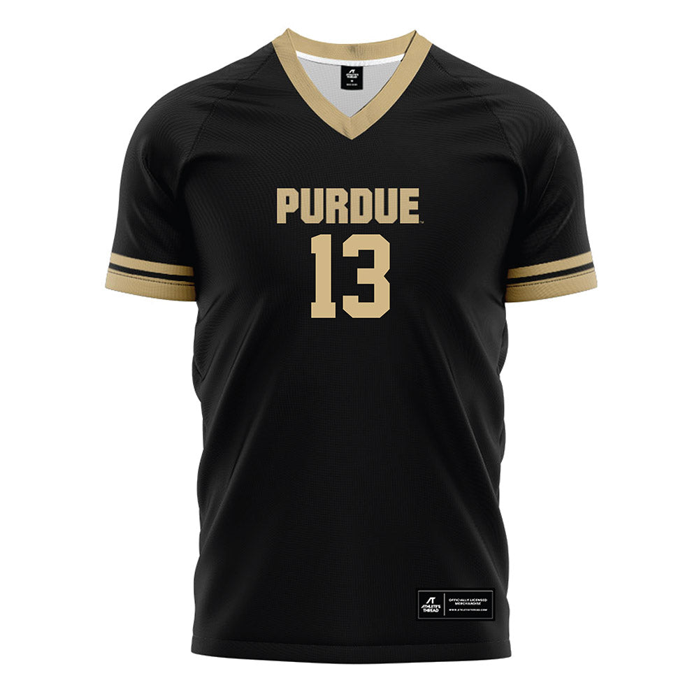 Purdue - NCAA Women's Soccer : bianca hanisch - Black Soccer Jersey-0