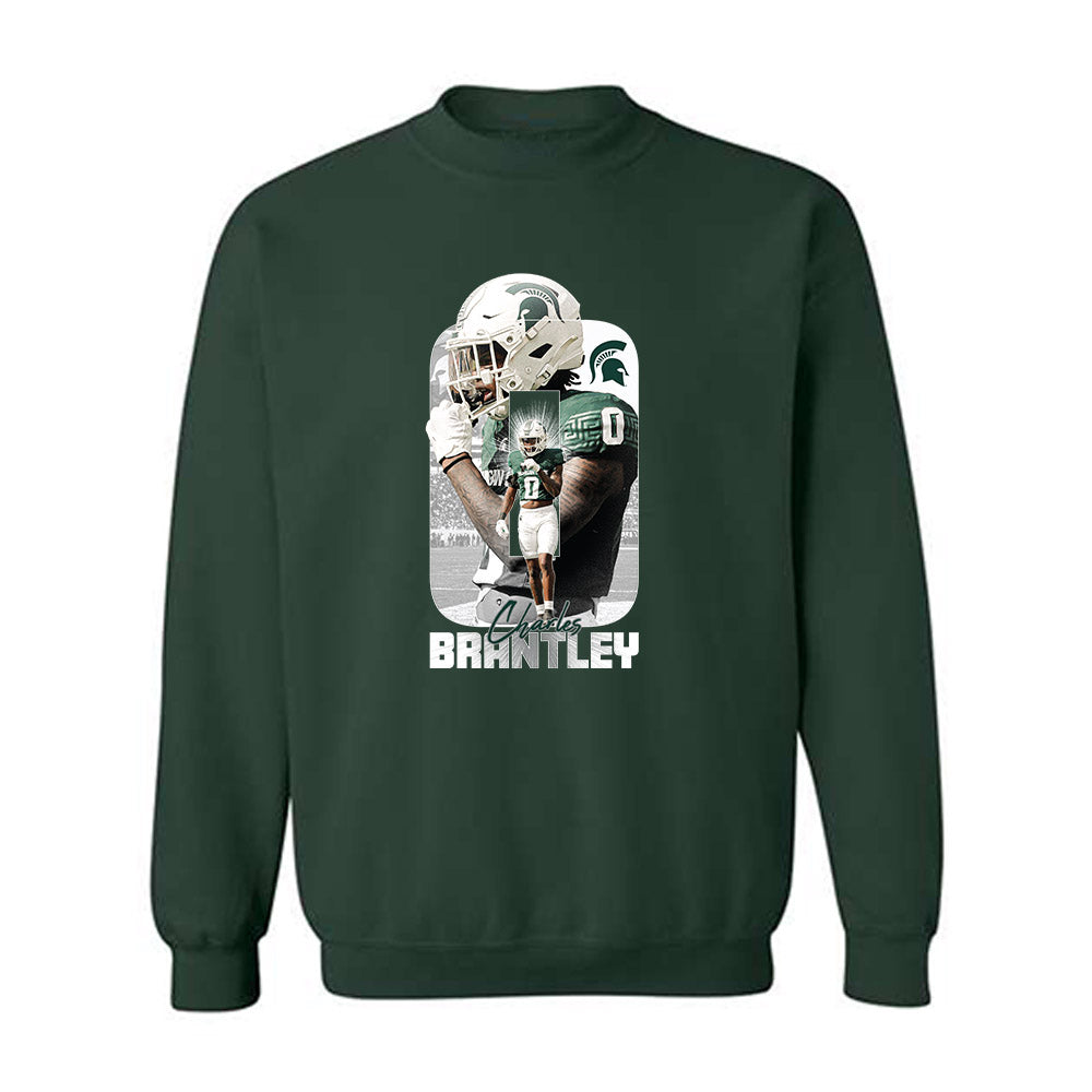 Michigan State - NCAA Football : Charles Brantley - Crewneck Sweatshirt Player Collage