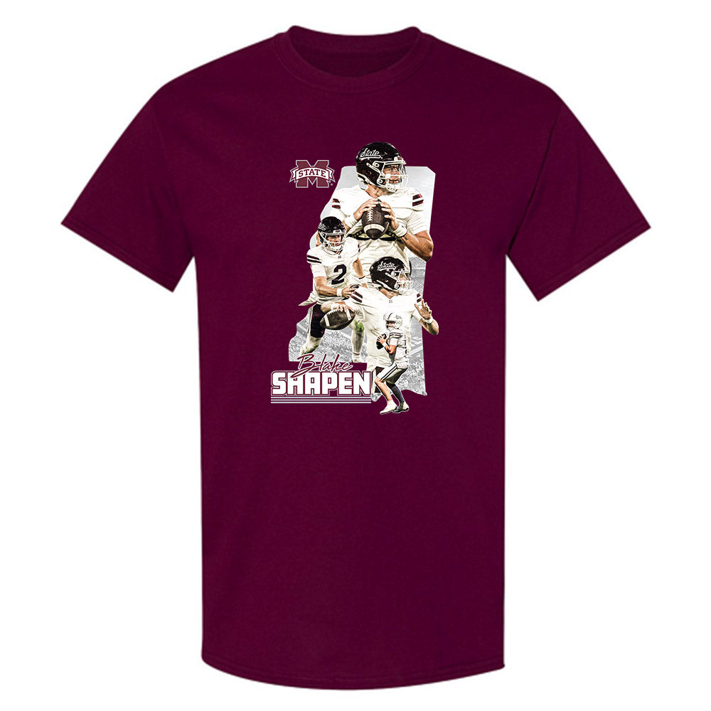 Mississippi State - NCAA Football : Blake Shapen - Player Collage T-Shirt-0
