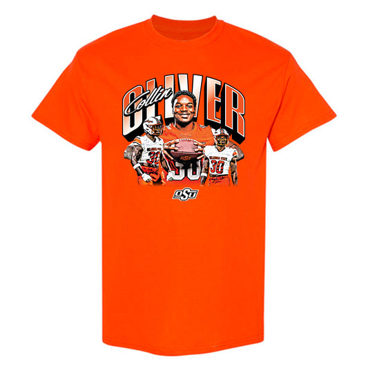 Oklahoma State - NCAA Football : Collin Oliver - Player Collage T-Shirt