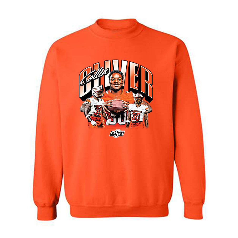 Oklahoma State - NCAA Football : Collin Oliver - Player Collage Crewneck Sweatshirt