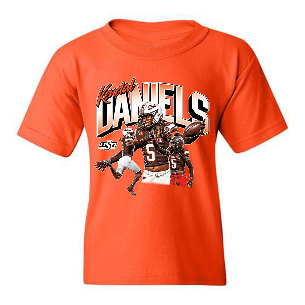 Oklahoma State - NCAA Football : Kendal Daniels - Youth T-Shirt Player Collage