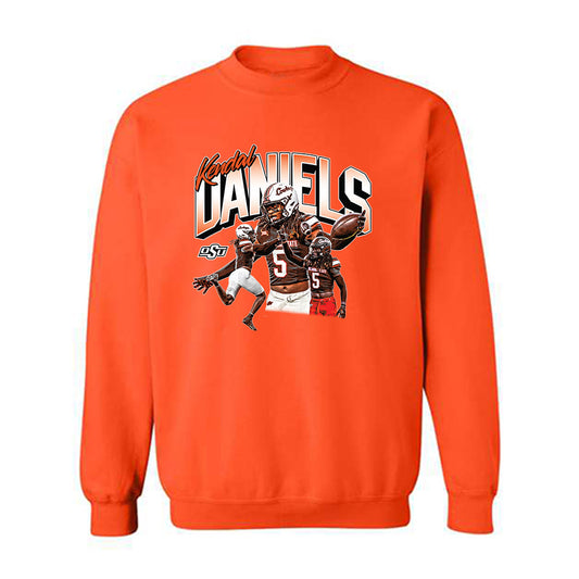 Oklahoma State - NCAA Football : Kendal Daniels - Crewneck Sweatshirt Player Collage