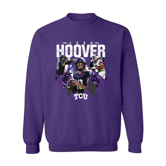 TCU - NCAA Football : Josh Hoover - Crewneck Sweatshirt Player Collage