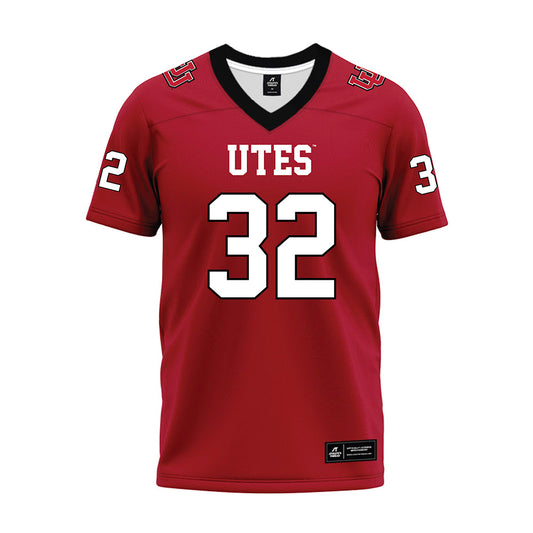 Utah - NCAA Football : Omar Shah - Red Premium Football Jersey-0