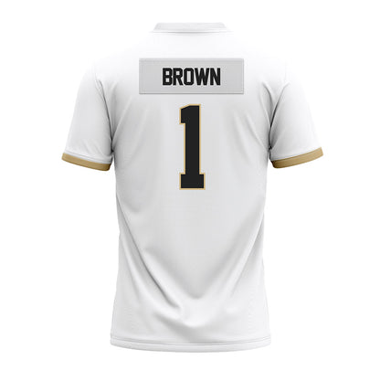 Purdue - NCAA Football : Markevious Brown - White Premium Football Jersey