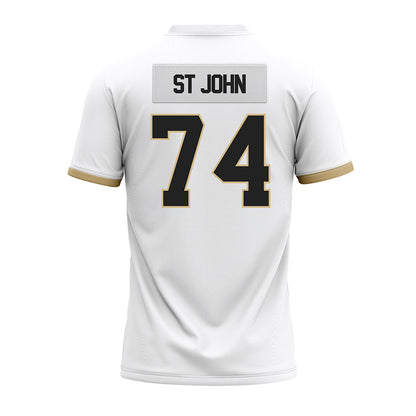 Purdue - NCAA Football : Jalen St John - White Premium Football Jersey-1