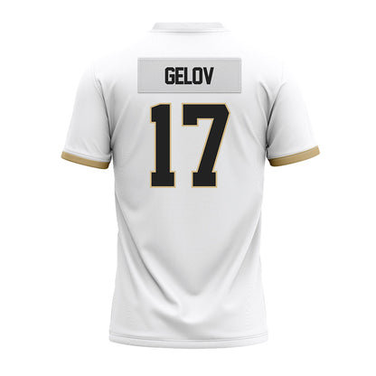 Purdue - NCAA Football : Christian Gelov - White Premium Football Jersey