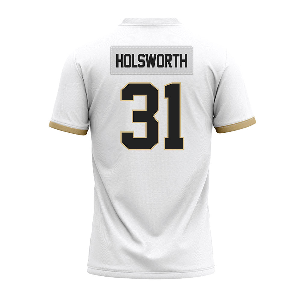 Purdue - NCAA Football : Carter Holsworth - White Premium Football Jersey-1